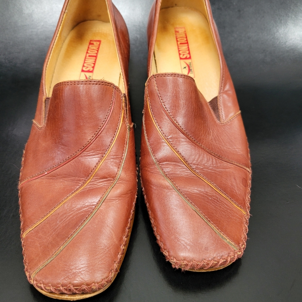 Pikolinos Brown Leather Heels Size 39 Women’s